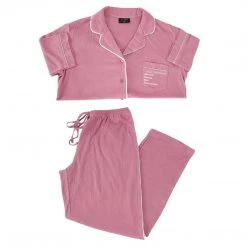 LA | TC Lifestyle Luxe Creped Pajama Set - Pink Fluent French