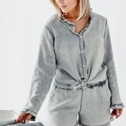 CobbleStone Living Monica Cotton Long Sleeve Shirt
