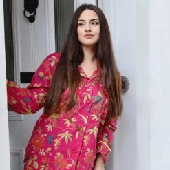 Powell Craft Pink Chinoiserie Birds PJ Set