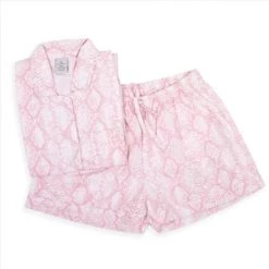 8 Oak Lane Pink Croc Shorts PJ Set Lifestyle
