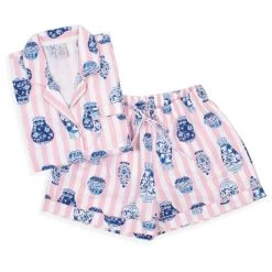 8 Oak Lane Lifestyle Pink Ginger Jar Shorts PJ Set