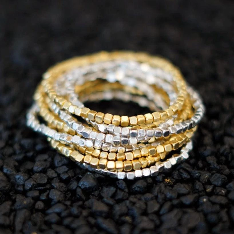 KARINE SULTAN Silver Beaded Bracelet Stack (Set Of 3) 5 KARINE SULTAN Silver Beaded Bracelet Stack (Set Of 3)