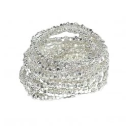 KARINE SULTAN Silver Beaded Bracelet Stack (Set Of 3)