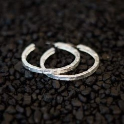 KARINE SULTAN Silver Brick Hoop Earrings New Arrivals