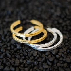 KARINE SULTAN Silver Brick Hoop Earrings New Arrivals 9 KARINE SULTAN Silver Brick Hoop Earrings New Arrivals