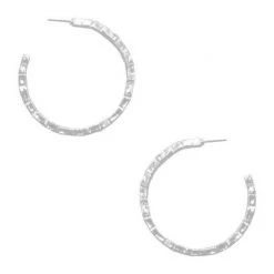 KARINE SULTAN Silver Brick Hoop Earrings New Arrivals