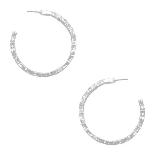 KARINE SULTAN Silver Brick Hoop Earrings New Arrivals 3 KARINE SULTAN Silver Brick Hoop Earrings New Arrivals
