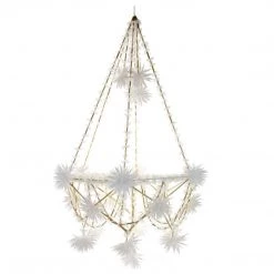 Cody Foster Star Pajaki Chandelier In White & Wood