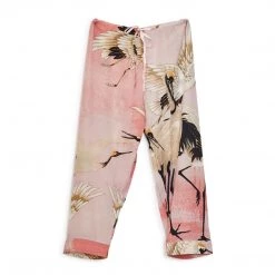 Two's Company New Arrivals Pink Heron Drawstring Pant