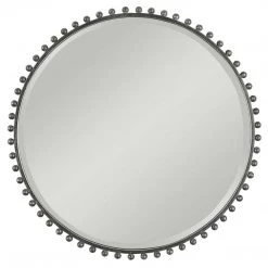 Uttermost New Arrivals Round Gunmetal Bauble Mirror
