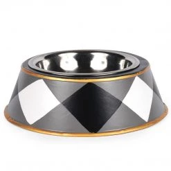 Jaye's Studio Black Plaid Pet Bowl - Large