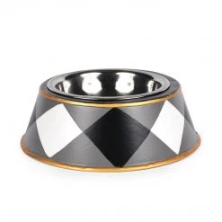 Jaye's Studio Black Plaid Pet Bowl - Small