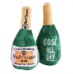 Haute Diggity Dog Pet Woof Clicquot Rose' Champagne Bottle - Tough Chewer