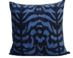 M-D Home Collection New Arrivals Blue Tigre Turkish Silk Euro Pillow