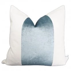 The Nue Look | At Home Stripe Blue Velvet Square Pillow Cover
