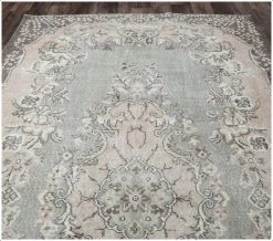 Rugser Aysunar - Turkish Vintage Pink, Brown & Blue Rug