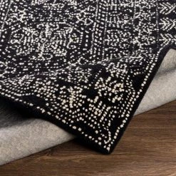 Surya New Arrivals Corfu Global Black & White Point Wool Rug