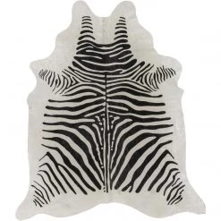 Rodeo Black & White Zebra Print Cowhide Rug