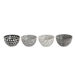 Bloomingville New Arrivals Black & White Pattern Stoneware Bowl