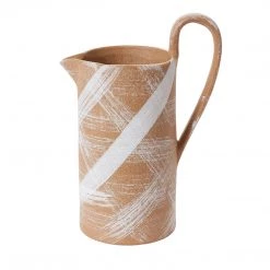 Accent Decor Brush Stroke Terracota Pitcher