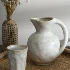 Accent Decor New Arrivals Old World Natural White Pitcher