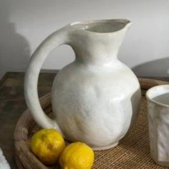Accent Decor New Arrivals Old World Natural White Pitcher
