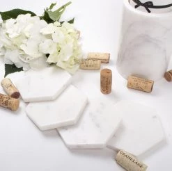 8 Oak Lane 4 Pc Marble Coaster Set