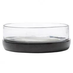 Santa Barbara Design Studio By Creative Brands Black Marble & Glass Bowl Chiller Kitchen & Bath