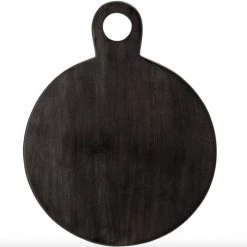 Bloomingville New Arrivals Black Round Handled Acacia Wood Tray