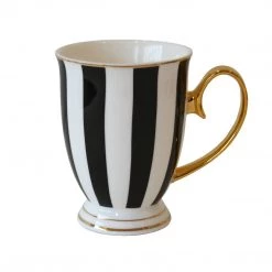 Bombay Duck Black & White Stripy Mug New Arrivals