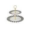 Bombay Duck Black & White Stripy Two Tier Stand
