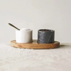 Creativeco-op Marble Bowls & Brass Spoon Set Kitchen & Bath 5 Creativeco-op Marble Bowls & Brass Spoon Set Kitchen & Bath