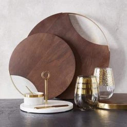 Santa Barbara Design Studio By Creative Brands Marble & Brass Bowl & Spoon Set Kitchen & Bath