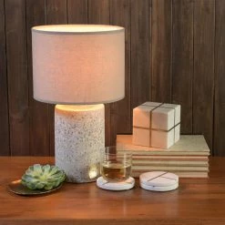 Homart Marble & Brass Circle Coasters Table Top & Servingware