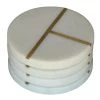 Homart Marble & Brass Circle Coasters Table Top & Servingware