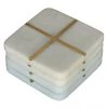 Homart Marble & Brass Square Coasters Table Top & Servingware