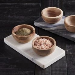 Santa Barbara Design Studio By Creative Brands Kitchen & Bath Marble And Wood Mini Bowl Set