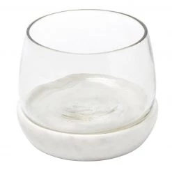 Santa Barbara Design Studio By Creative Brands Small White Marble & Glass Bowl Chiller