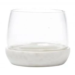 Santa Barbara Design Studio By Creative Brands Small White Marble & Glass Bowl Chiller
