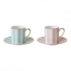 Bombay Duck New Arrivals Stripy Espresso Cups - Set Of 2