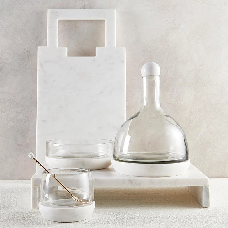 Santa Barbara Design Studio By Creative Brands New Arrivals White Marble & Glass Wine Carafe 4 Santa Barbara Design Studio By Creative Brands New Arrivals White Marble & Glass Wine Carafe