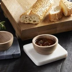 Santa Barbara Design Studio By Creative Brands White Marble And Wood Mini Bowl Kitchen & Bath