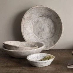 Made Market Co. White Wash Found Dough Bowl Large