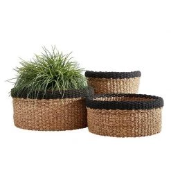 Santa Barbara Design Studio By Creative Brands Home Decor Black Rim Cylinder Basket Set