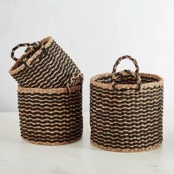 Santa Barbara Design Studio By Creative Brands Black Stripe Storage Basket Set