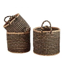 Santa Barbara Design Studio By Creative Brands Black Stripe Storage Basket Set