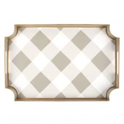 Jaye's Studio Home Decor Plaid Taupe Tray