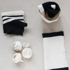 Creativeco-op Black & Cream Cotton Dish Towel - Set Of 3