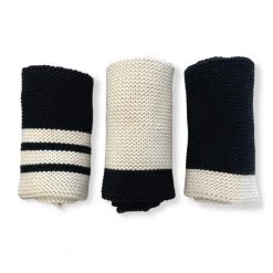 Creativeco-op Black & Cream Cotton Dish Towel - Set Of 3