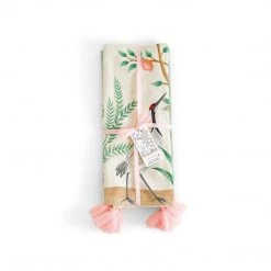 Two's Company New Arrivals Botanical Crane Dish Towels Set Of 2